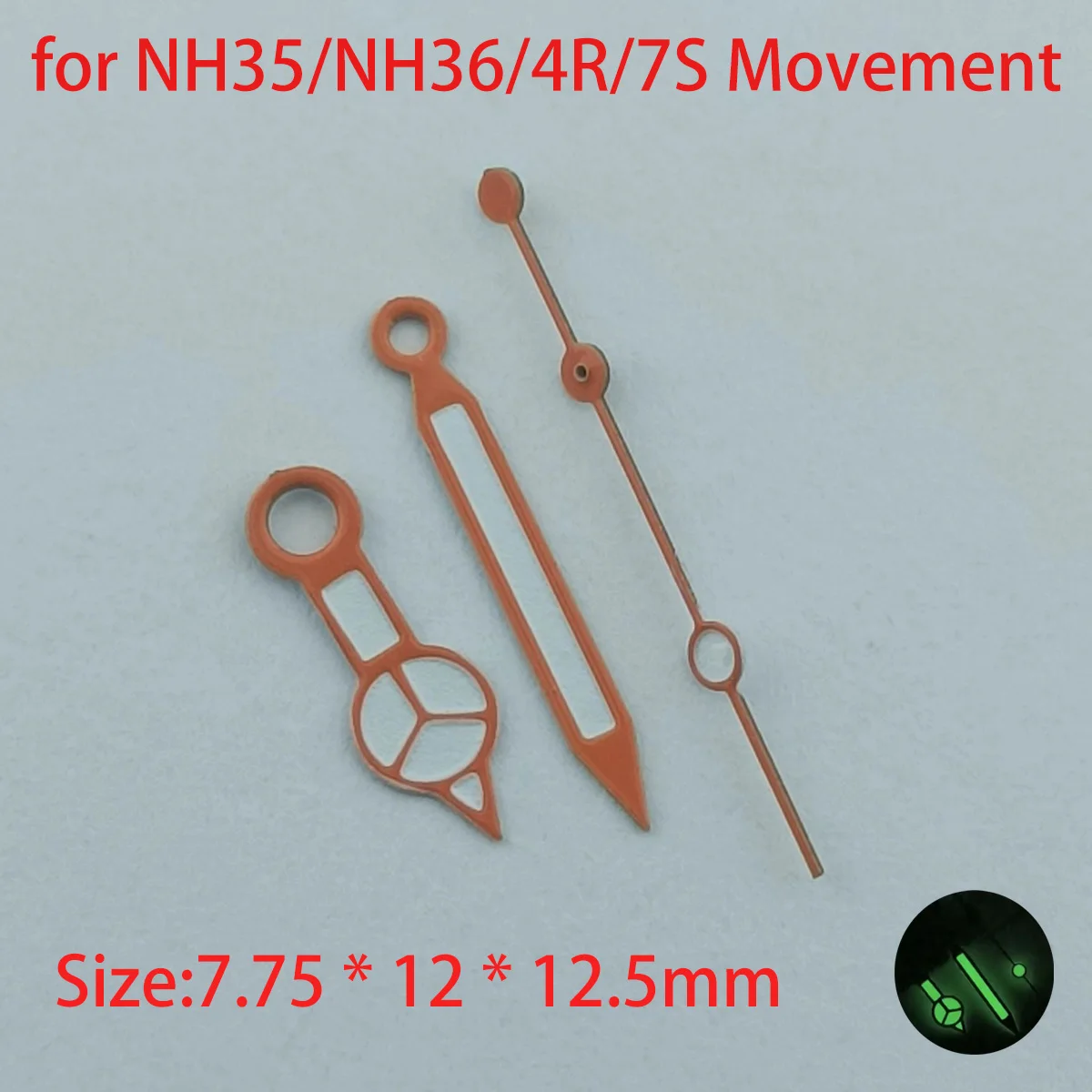 Multi-Color Watch Hand NH35 Hands 7.5mm 12mm 12.5mm Green Luminous Pointers Watch Accessories for NH35/NH36/4R/7S Movement