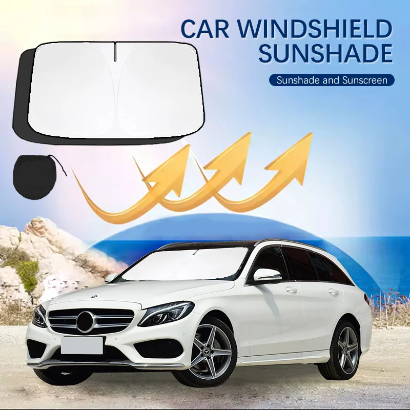 

Car Visor Sunscreen Window Sun Shade Blocks Parasol Coche UV Rays Driver Protection For Mercedes Benz C Class W205