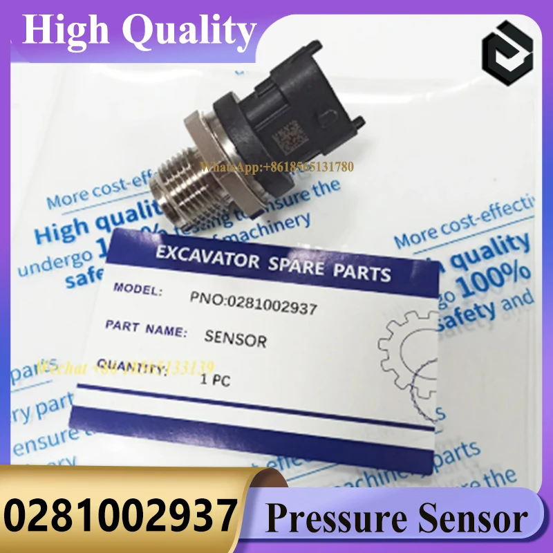 

0281002937 Fuel Injection Rail Pressure Sensor for Hyundai R210-9 Excavator Parts