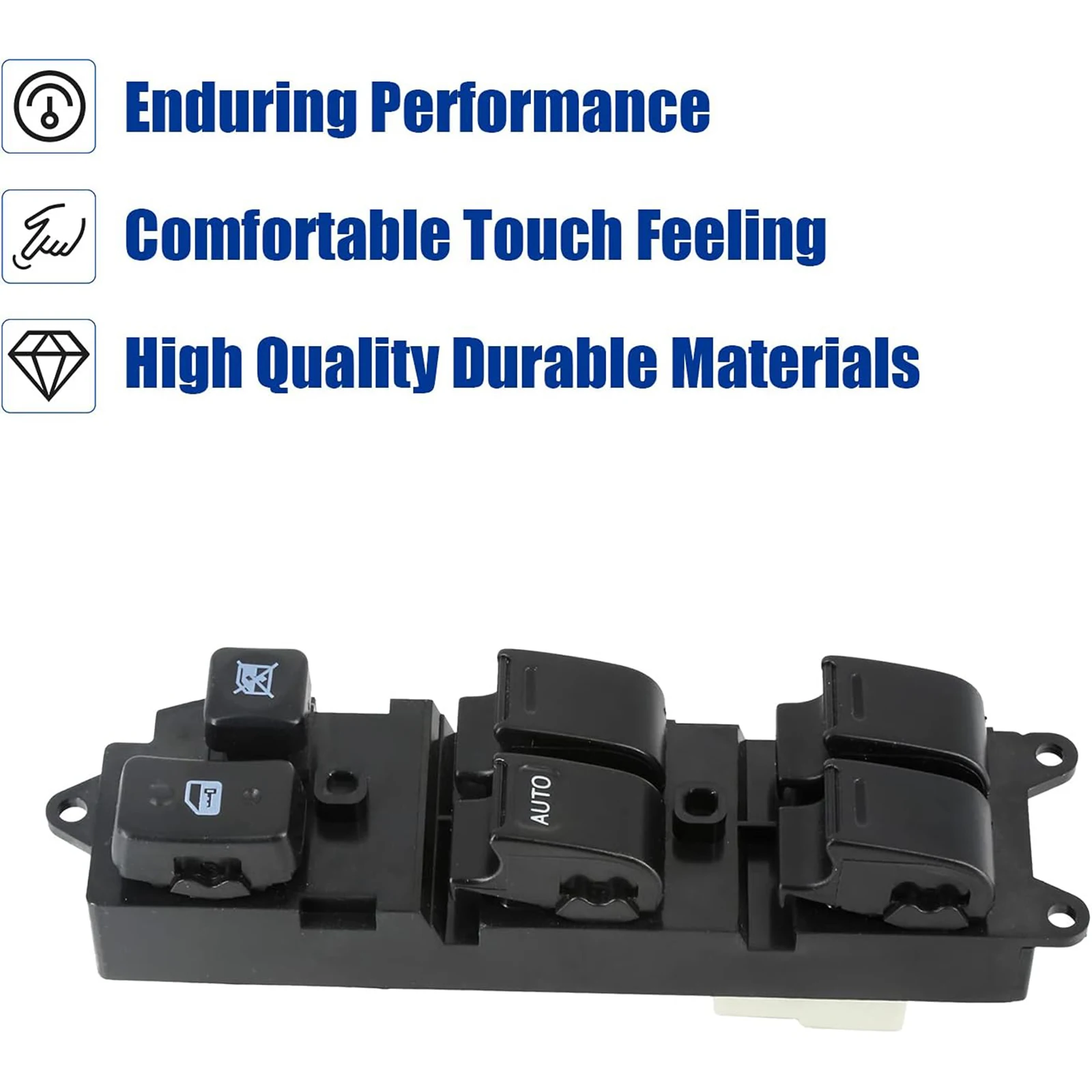 LHD para Toyota Land Cruiser Camry 1991-1995 interruptor de ventanilla eléctrica del lado del conductor delantero Compatible con 84820-33060 84820-32150