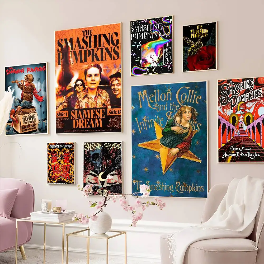 Band The S-smashing Pumpkins Selbstklebendes Kunstposter, Whitepaper-Drucke, Poster, Kunstwerk, Heimdekoration