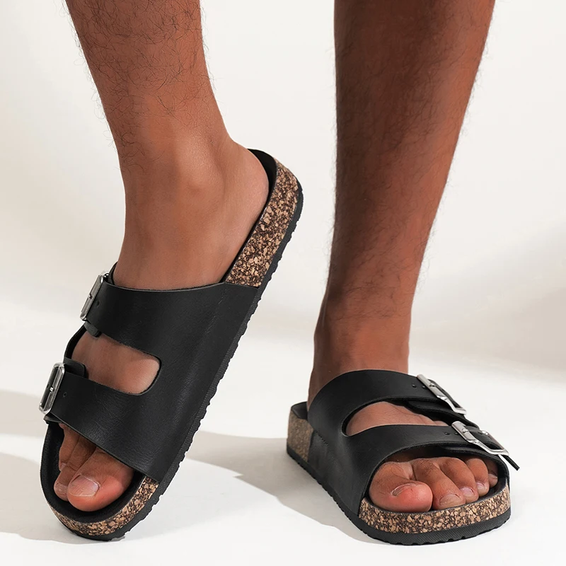 Einfacher und modischer Schnallenbezug für Herren, flacher Absatz, einzeiliger Zug, mehrere Größen