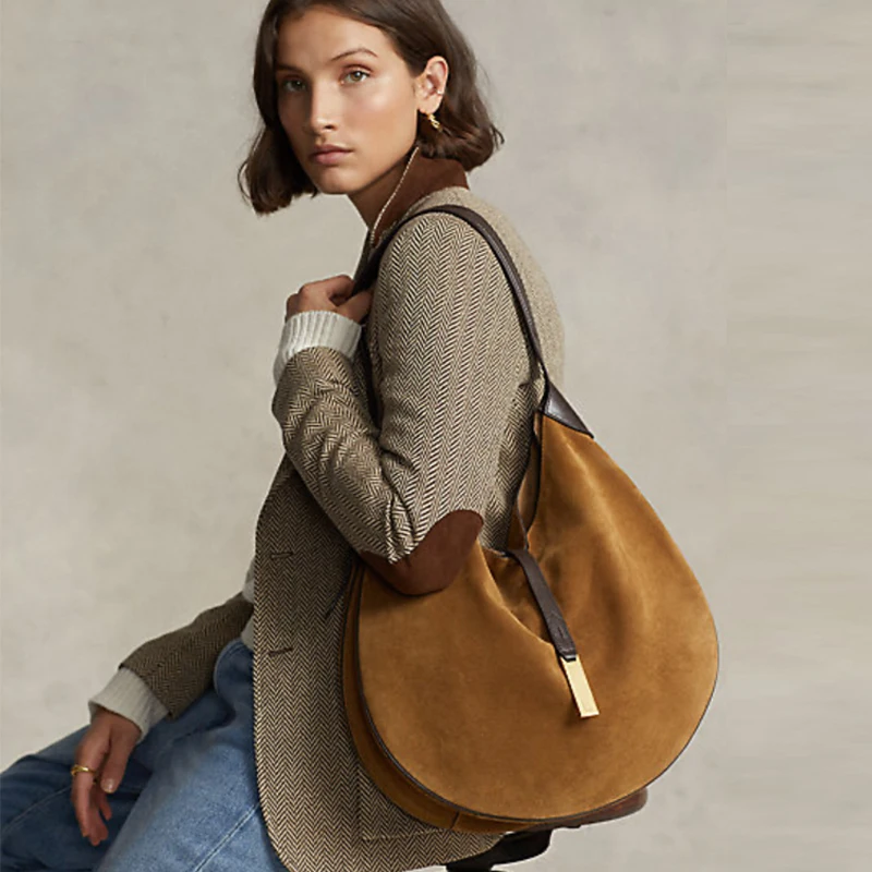 Luxury Designer Autumn and Winter Retro Women\'s Large-capacity Bag 2022 New Bag Female Large Bag Suede Shoulder Bag Bucket Bag