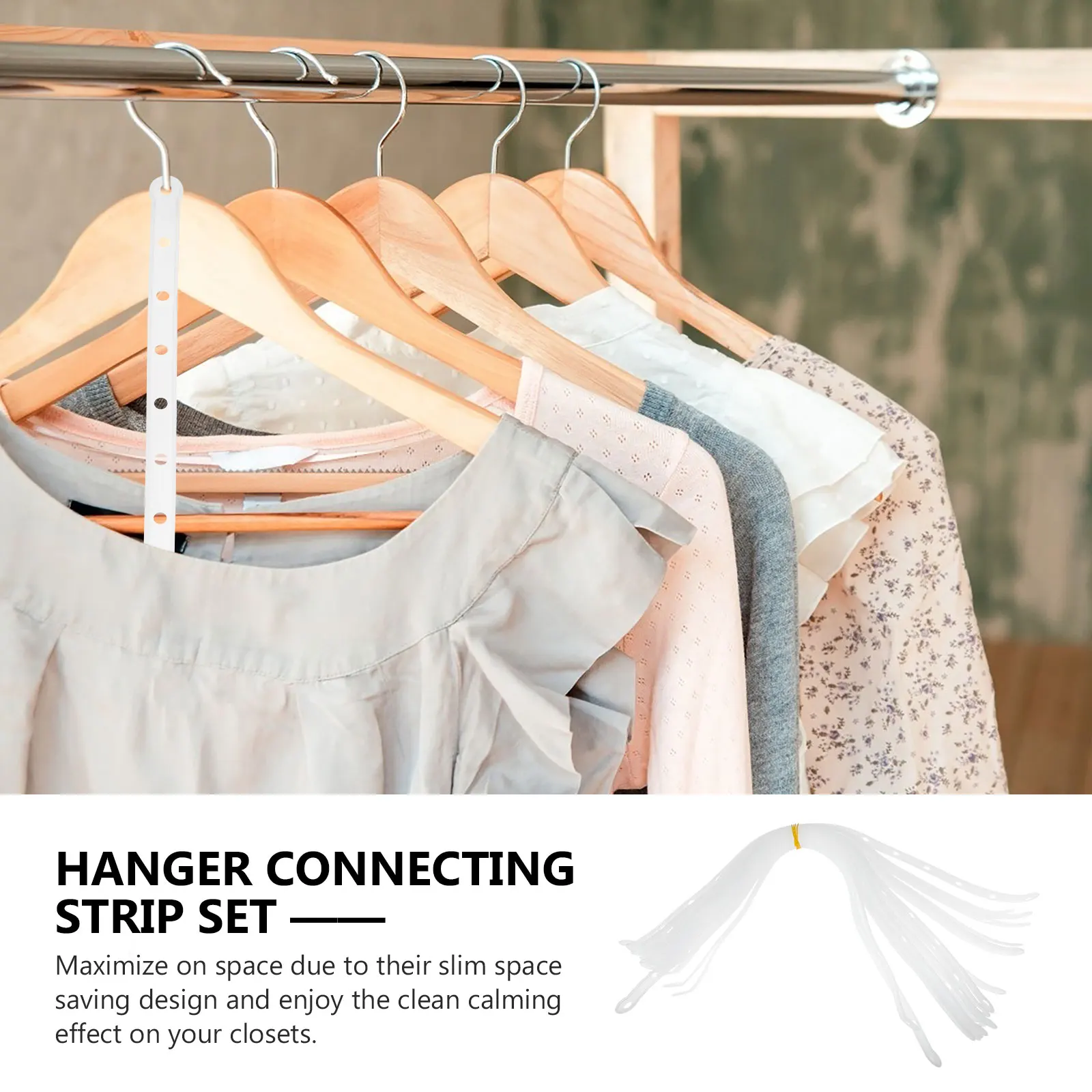 

20Pcs Plastic Hanger Connection Strips Non-Slip Clothes Connector Space Saver Closet Organizer Storage Strips for Jackets Coats