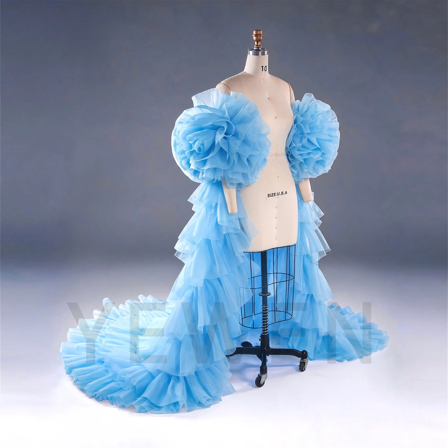 Layer Organza Ruffles Cape Maternity Women Jacket for Photoshoot YW250095