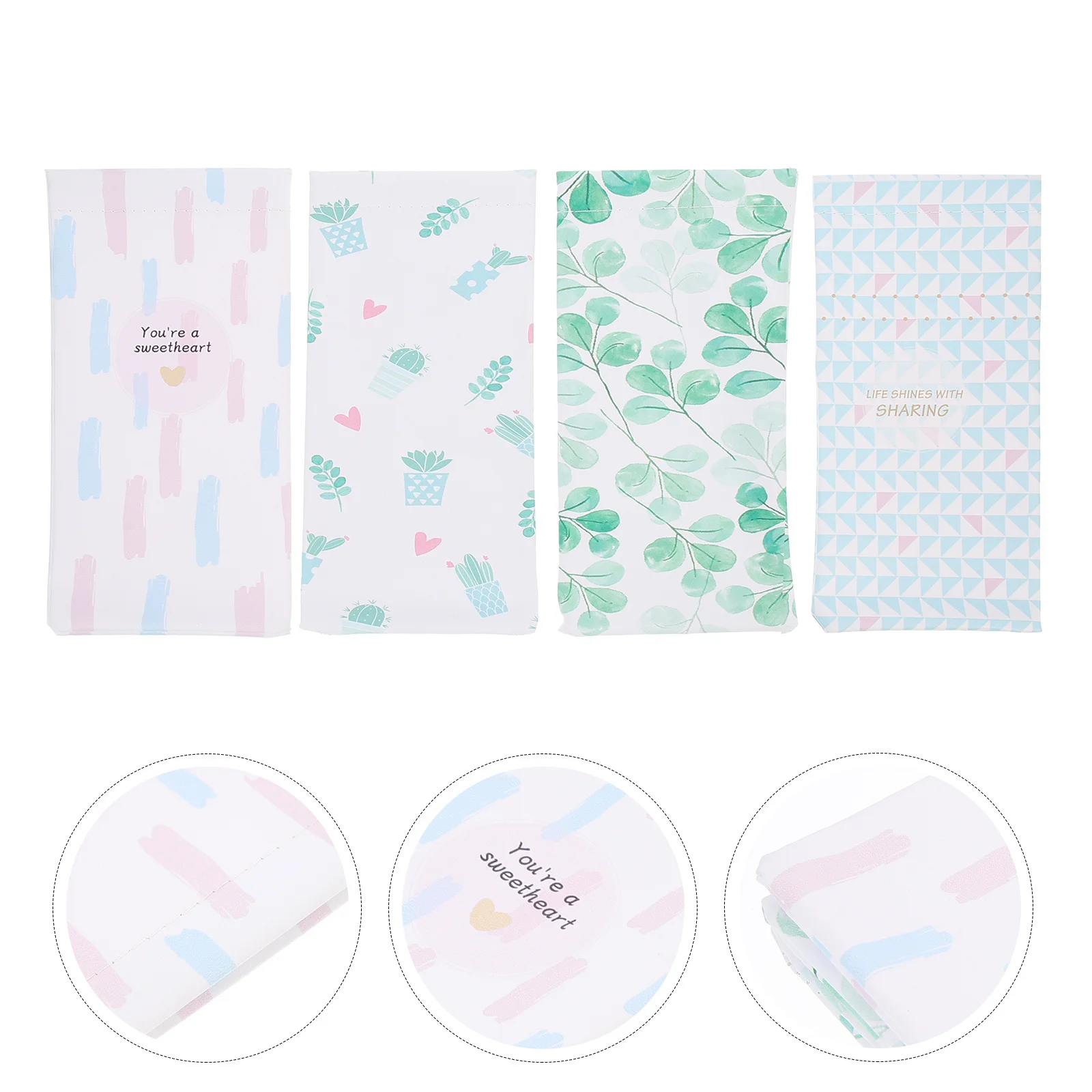 

4Pcs Eyeglass Pouch Portable Simple Sunglasses Bag Travel Storage PU Microfiber Glasses Case Anti-Scratch Decorative Glasses