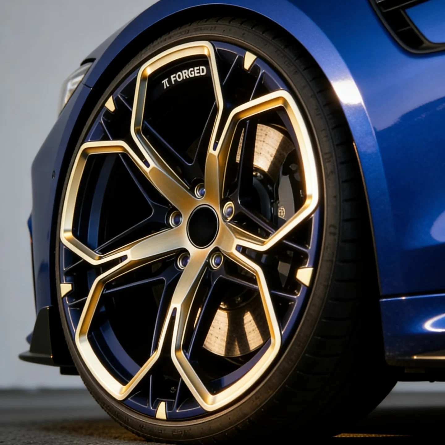*forPopular Spoke-Style Forged Wheels with Gold Trim, Sizes 18/19/20/21/22/23/24 Inches, PCD 5x112, 5x120 5x115 5x100 5x108 5x1