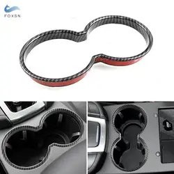 Car Carbon Fiber Texture Center Water Cup Holder Trim Cover Frame Sticker For Porsche Macan 2014 2015 2016 2017 2018 2019 2020