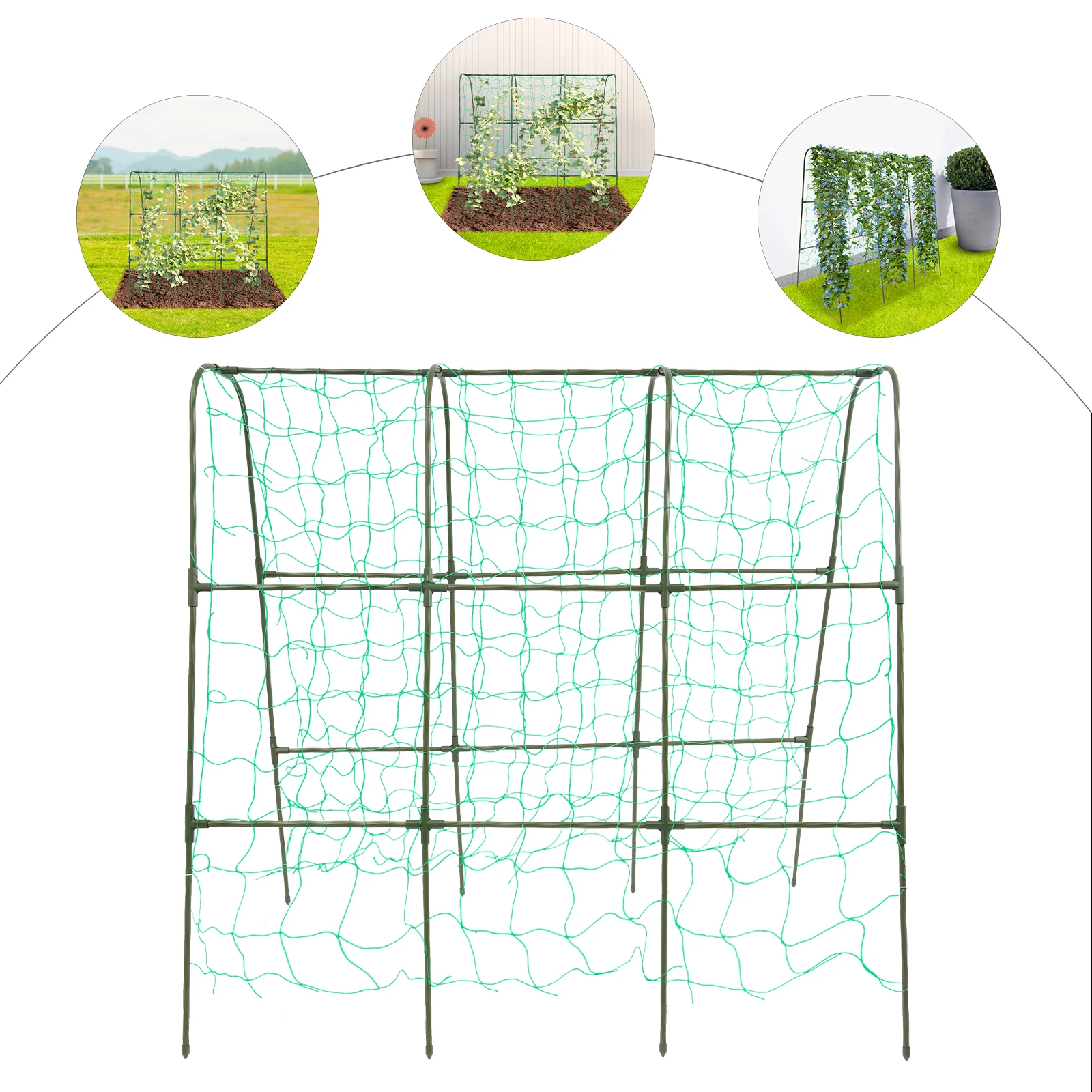 

Garden Arch Tunnel Trellis Steel Arch Trellis for Climbing Plants Outdoor Cucumber Rose Trellis 160x160cm/120x120cm