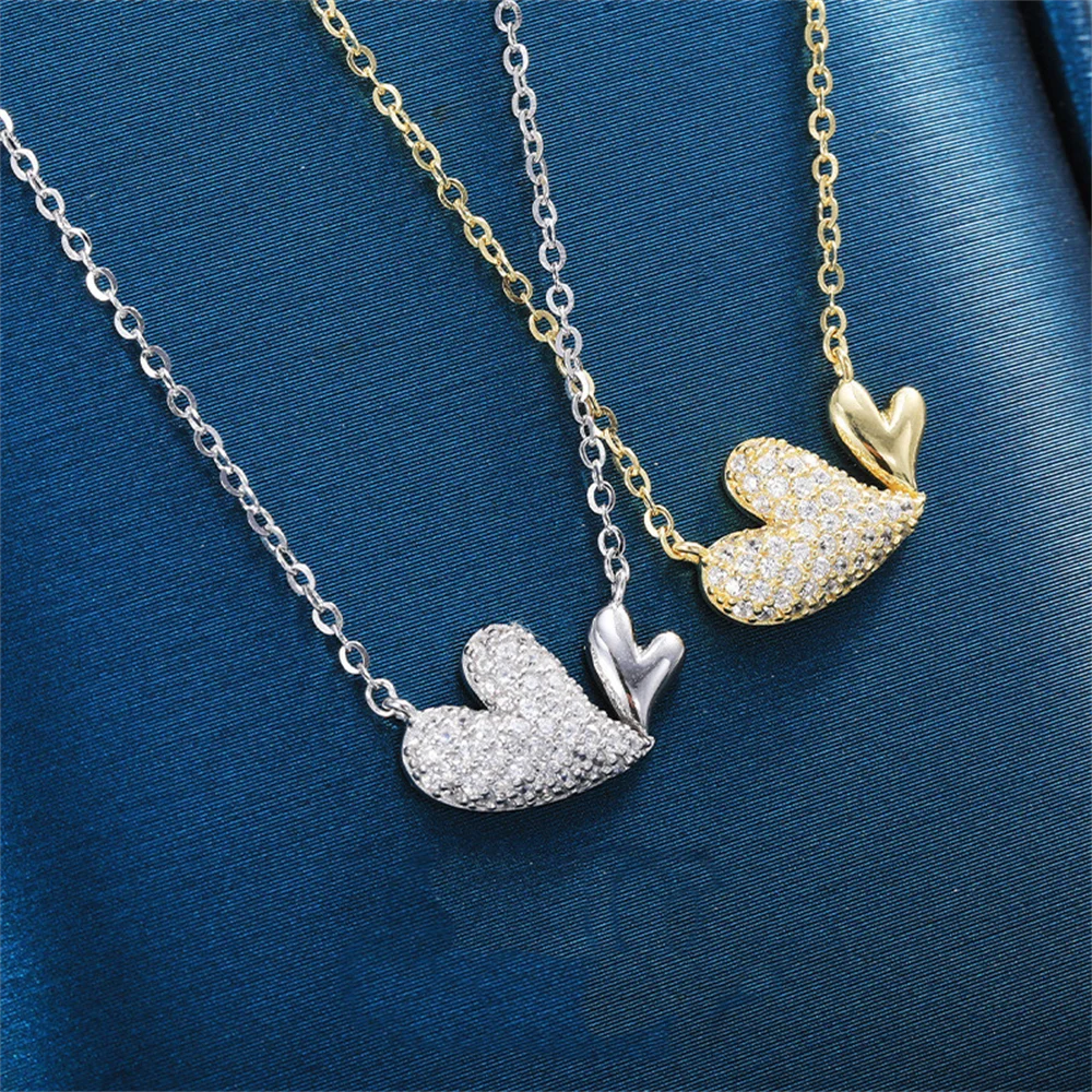 

Korean S925 Sterling Silver Swirl Heart Necklace, Ins Style Western Creative, Threaded Heart Pendant Collar Chain