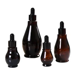 1pcs Dropper Bottles 5ml-10ml Reagent Eye Drop Amber Glass Aromatherapy Liquid Pipette Bottle Refillable Bottles Travel