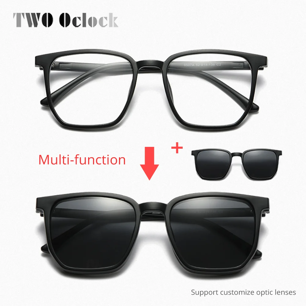 

5 In 1 Clip-on Magnetic Sunglasses Woman's Eyeglasses Frame Outdoor Sun Glasses Man 2025 No Grade Frame Night Vision Eyepieces