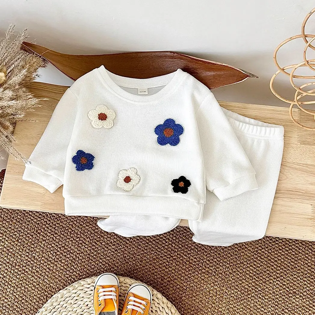 2024 Spring Autumn Baby Boys Clothes Cotton Newborn Baby Girl Clothing Sets Long-Sleeved Sweatshirt+Pants Infant Toddler Outfits