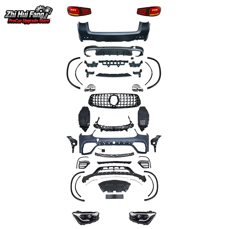

Suitable for Mercedes-Benz GLC Old to New X253 to 2020 GLC63 AMG Front and Rear Bumper Assembly Body Kit