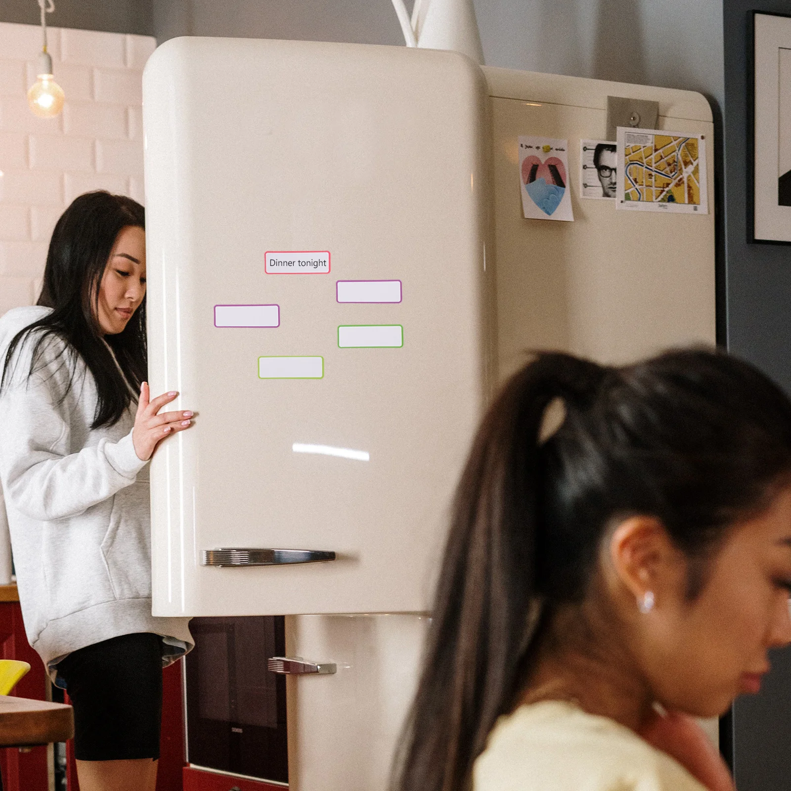 67 Pcs Pastel Magnetic Labels Refrigerator Sticker Magnets for Aesthetic Fridge Dry Erase Board