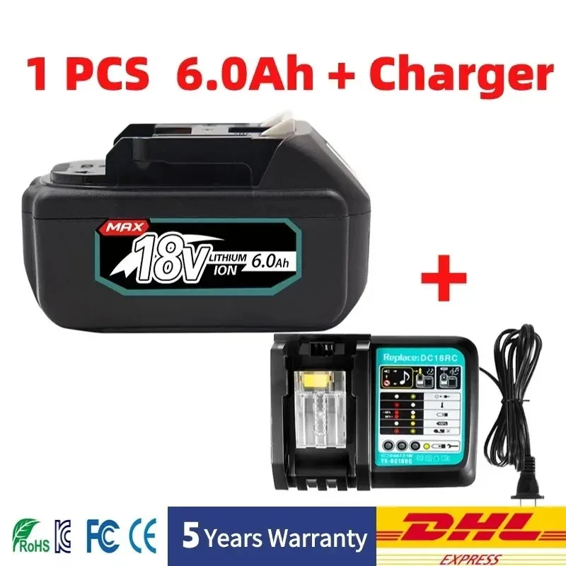 

rechargeable 18V 6.0AH 8.0AH For Makita BL1860 BL1850B BL1850 BL1840 BL1830 BL1820 BL1815 LXT-400 Replacement Lithium Battery