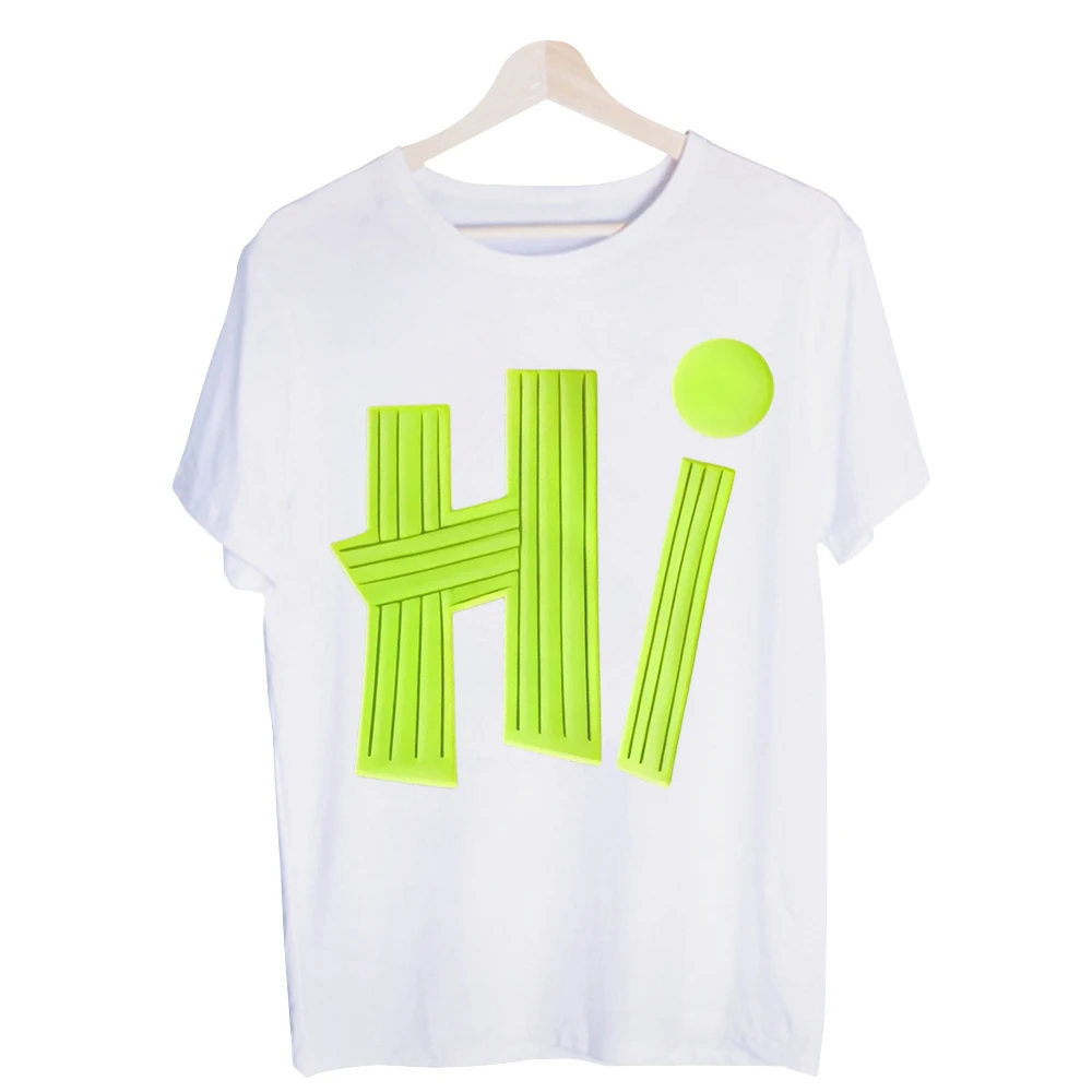 Men's Hi Typography Graphic Tee, Short Sleeve Crew Neck T-Shirt for Casual Daily Wear