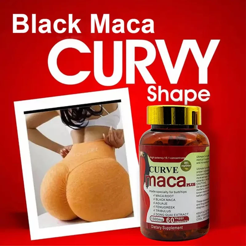 Ultimate Maca Buttock Butt Enhancement Pills Natural Herbal with Maca Root Extract Supplements - 120 Capsules