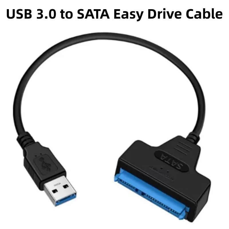 USB 3.0 to SATA Adapter Cable - Power Supply Included Universal Hard Drive Easy Drive Line for 2.5/3.5 Inch HDD/SSD Data Transfe