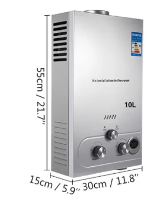 Vevor Lpg Warmwaterboiler Propaan Gas Lpg Tankless 6/8/10/12/16/18l 4.8gpm Roestvrijstalen Propaan Gasboiler Kit