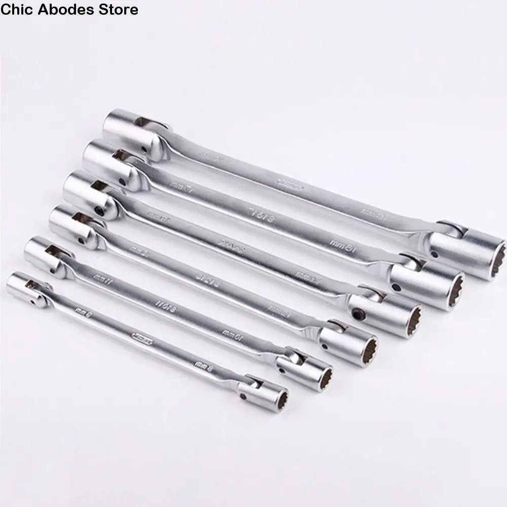 

Double Head Dual Head Spanner Adjustable Non-slip Swivel Head Socket Wrench Durable Easy To Use Wrench Spanner Tool Home Use