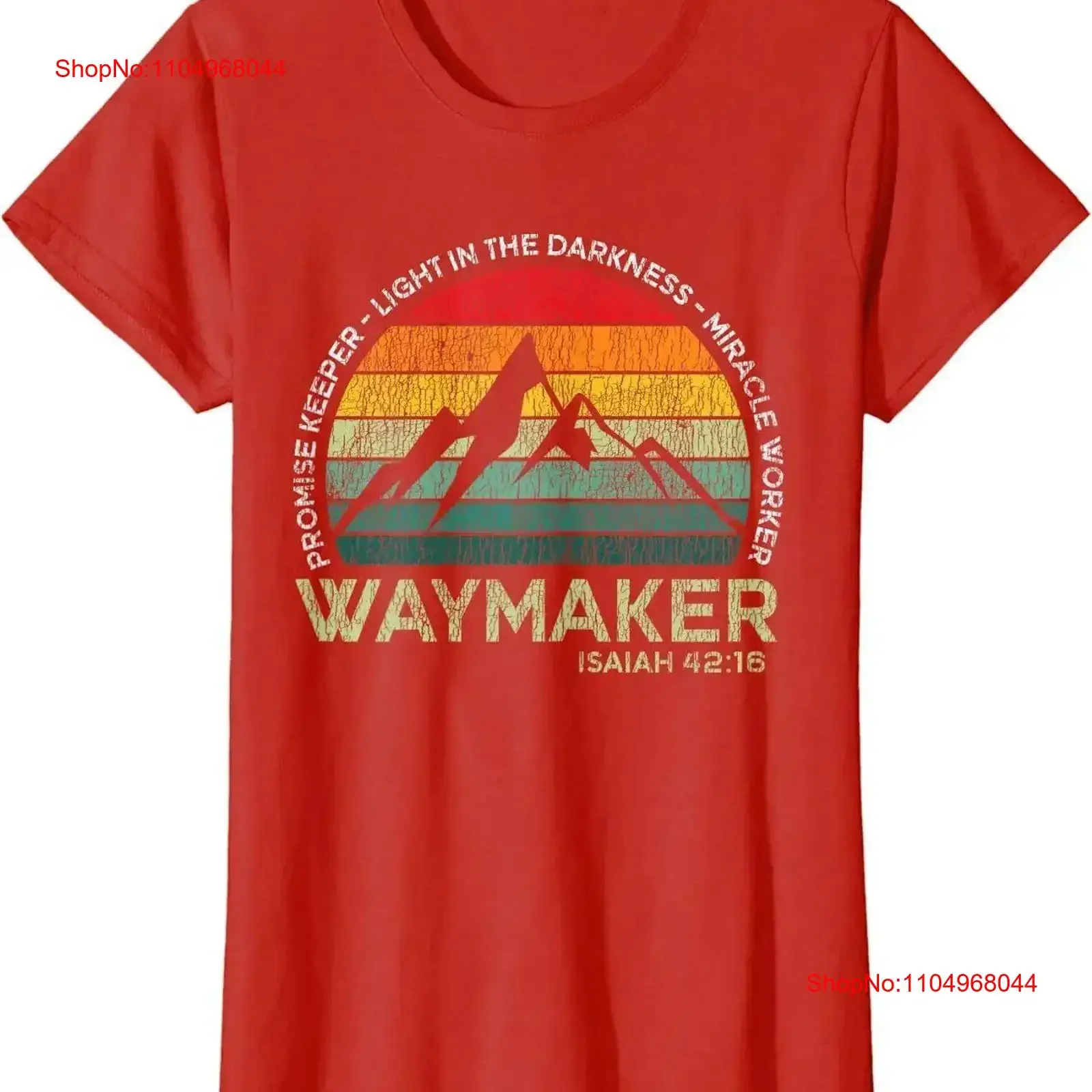T-shirt col rond pour femme Vintage Waymaker Promise Keeper Miracle Worker, style streetwear, délavé, doux, confortable et respirant