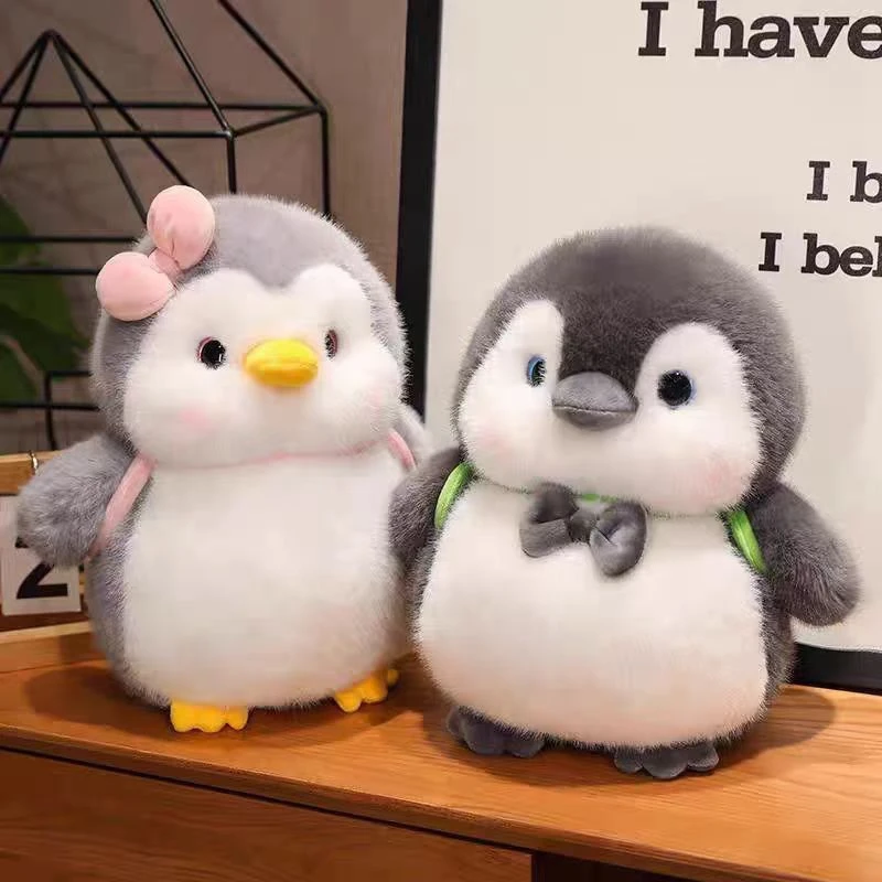 

25cm Cute Truant Penguin Plush Toy, Super Soft DIY Bow Tie Backpackpenguin Doll as a Birthday and Christmas Gift for Children
