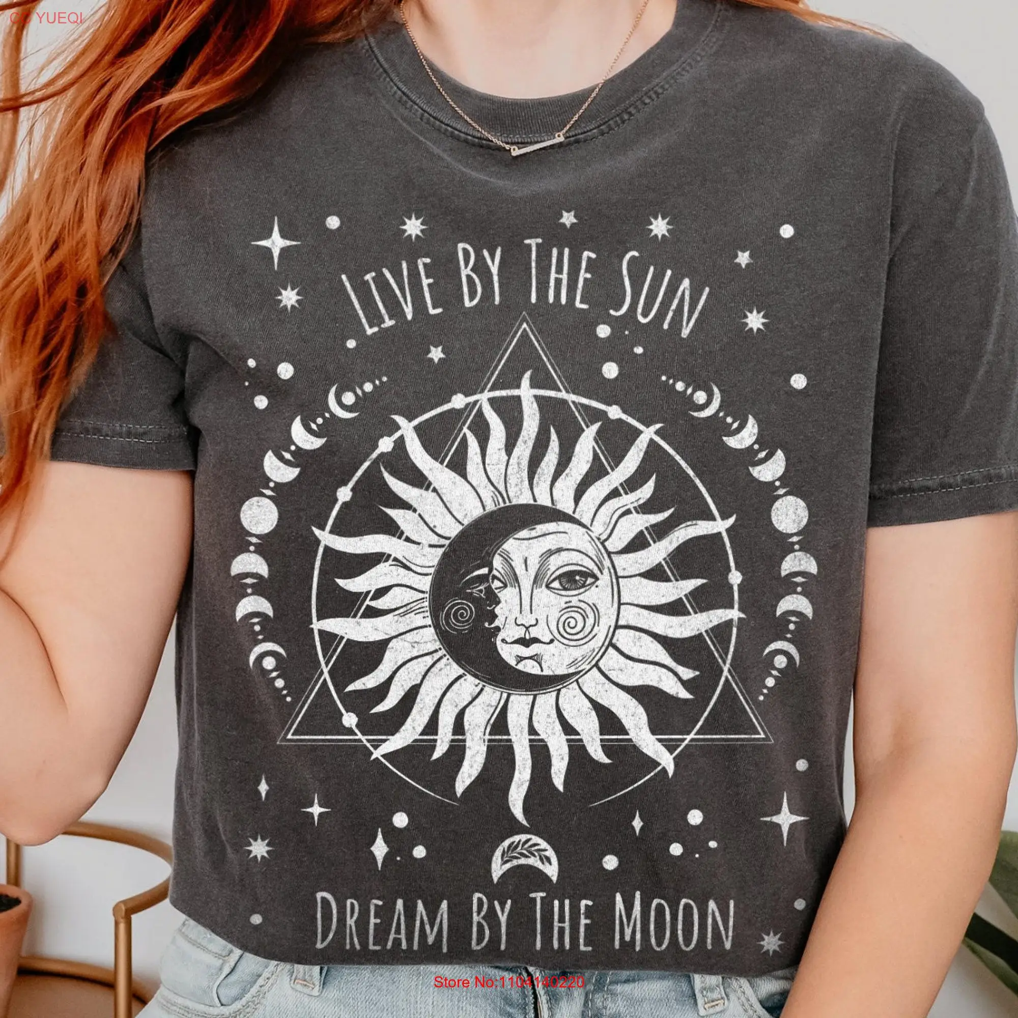 Celestial Sun and Moon Dream T Shirt Mystic Boho Phase Whimsigoth for Her Spiritual Saying Motivation