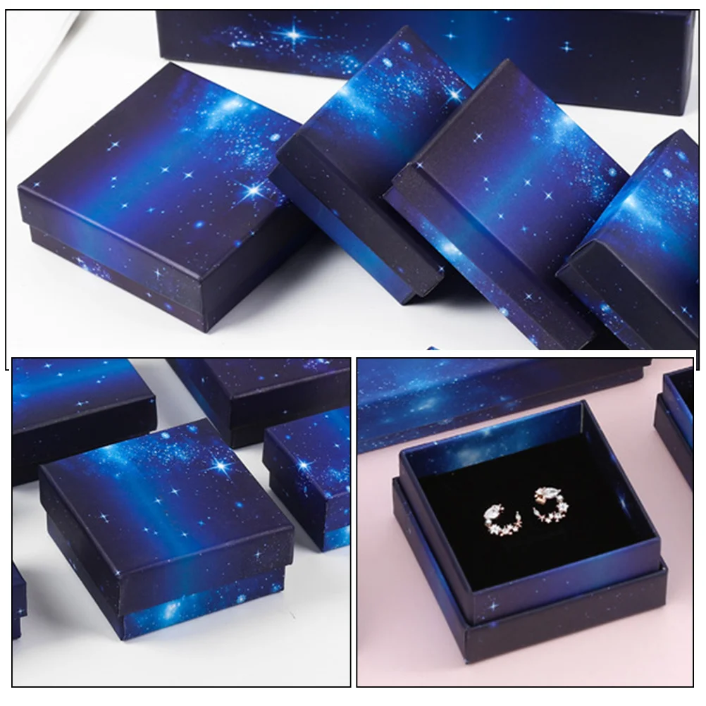 

6Pcs Jewelry Packaging Boxes Paperboard Square Shape Jewelry Storage and Display Box for Earrings Rings Necklaces Bracelets