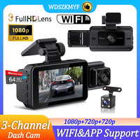 1080P 3-Channel Dash Cam for Cars WIFI Video Recorder Front inside Rear View Camera for Vehicle Car DVR Dashcam Car Assecories