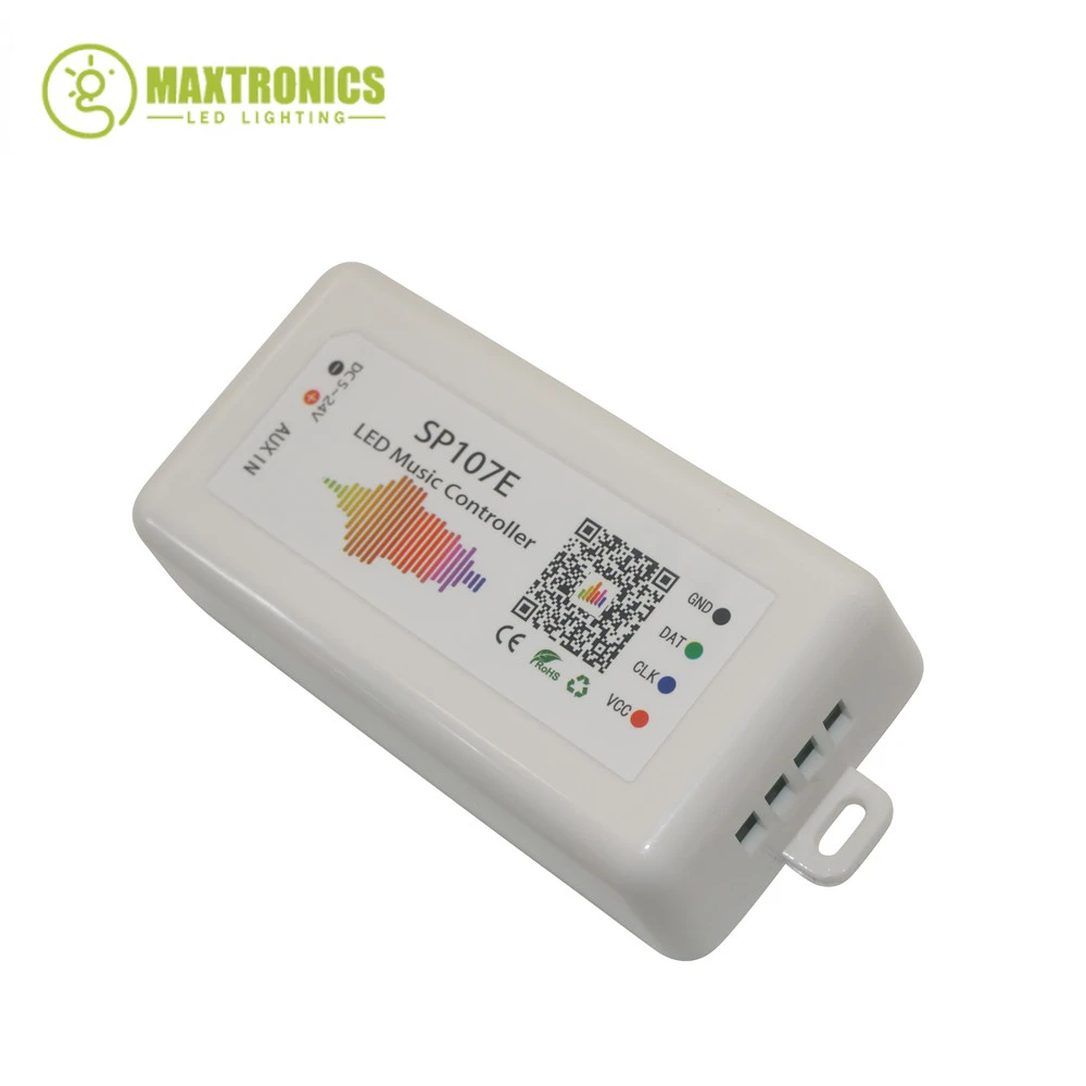 SP107E DC5-24V Bluetooth LED Music Controller RGB SPI LED Controller by phone APP for WS2812 SK6812 APA102 LPD8806 strip lights