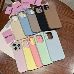 Luxury Original Liquid Silicone Case For iPhone 15 14 13 12 Pro Max Soft Cases Shockproof Bumper Cover Phone Accessories