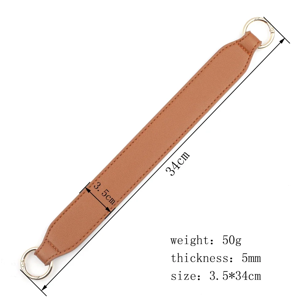 Short Bag Handle Straps PU Leather Detachable Purse Clutch Handbag Replacement for DIY Handmade Bag Accessories 3.5*34CM