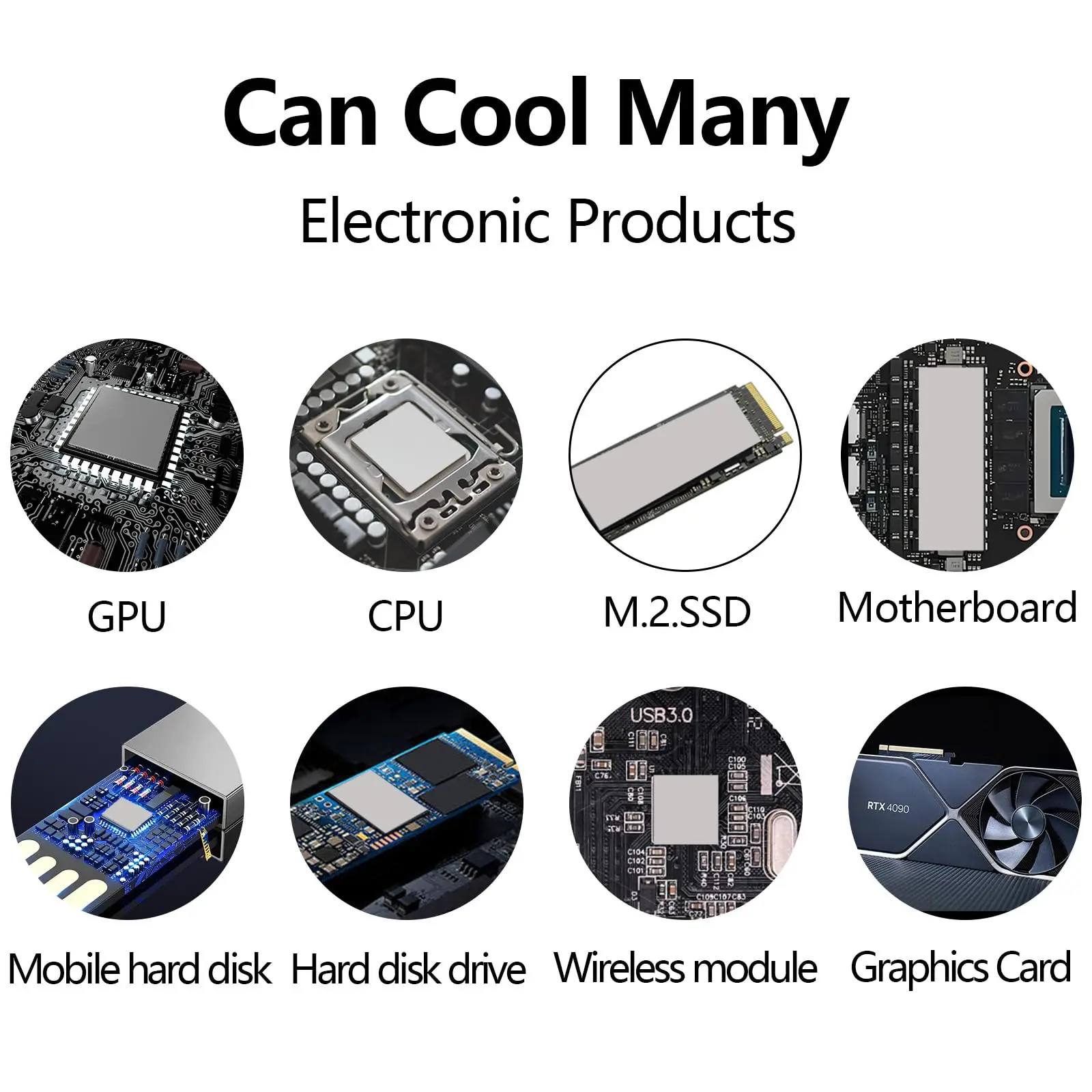 CPU 방열판 냉각 전도성 실리콘 패드, 정품 열 패드 하이 퀄리티, OEM 16, 18, 21 W/M.K GPU