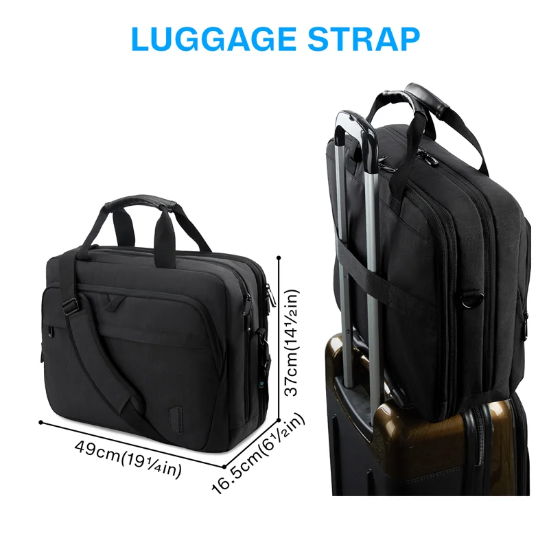 BAGSMART 17.3 Inch Expandable Laptop Bag Men Women Computer Bag Laptop Briefcase Laptop Shoulder Bag for Business Work Travel