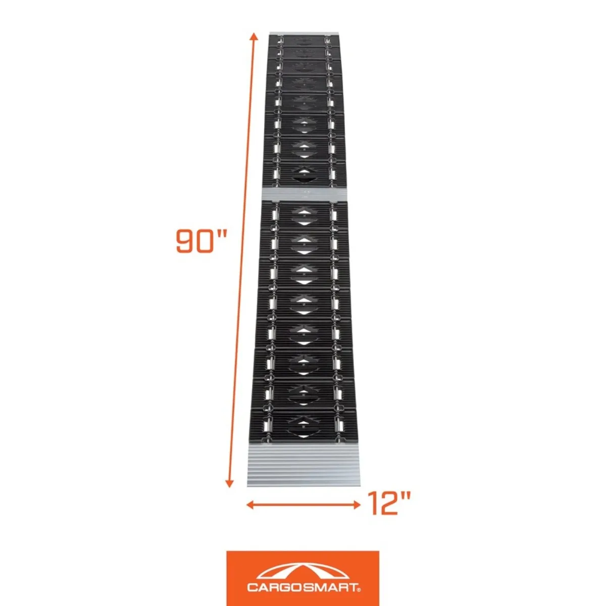 منحدر تحميل منحني قابل للطي، سعة 1500 رطل، ألومنيوم 12 × 90 بوصة، أضواء LED