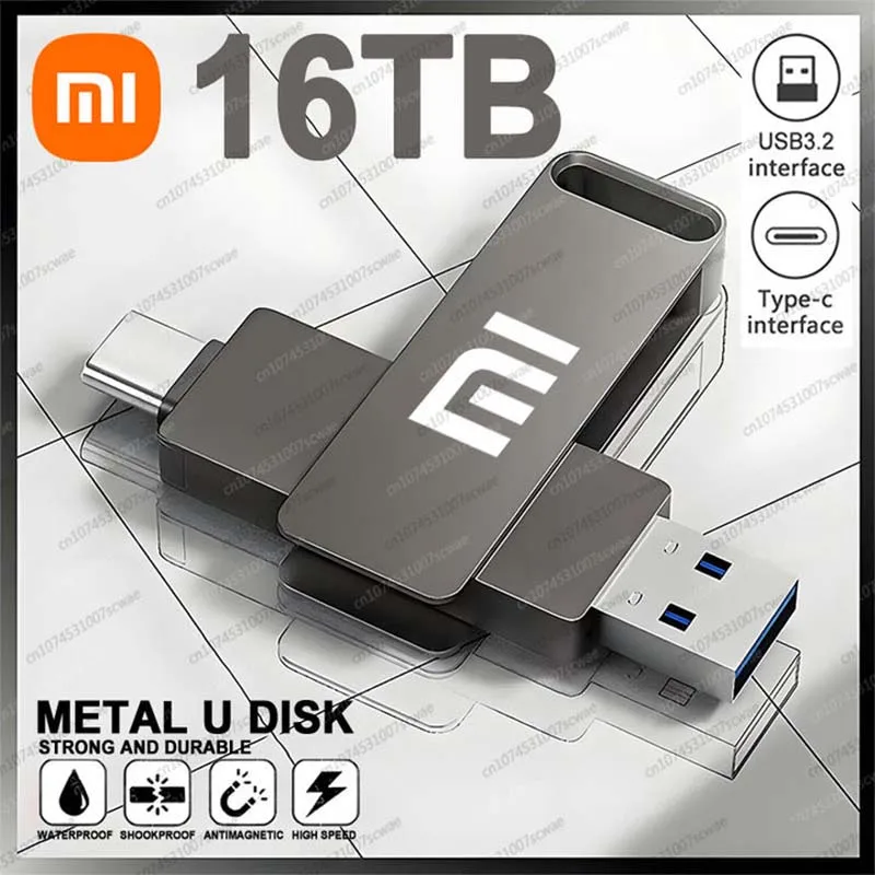 Xiaomi-Clé USB 3.2 OTG pour ordinateur, disque flash haute vitesse, mémoire USB Type-C, 2 en 1, 8 To, 16 To, 2 To