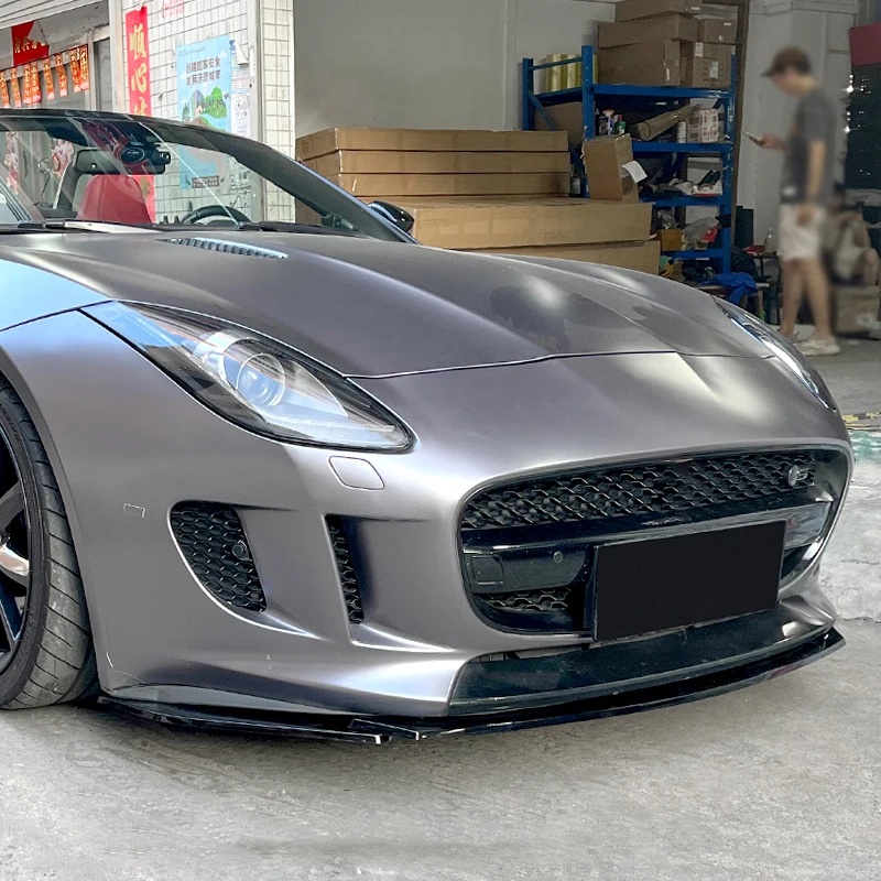 For Jaguar F-TYPE 2013-2019 3Pcs Front Bumper Lip Body Kit Spoiler Diffuser Deflector High Quality Sports Modification Accessory