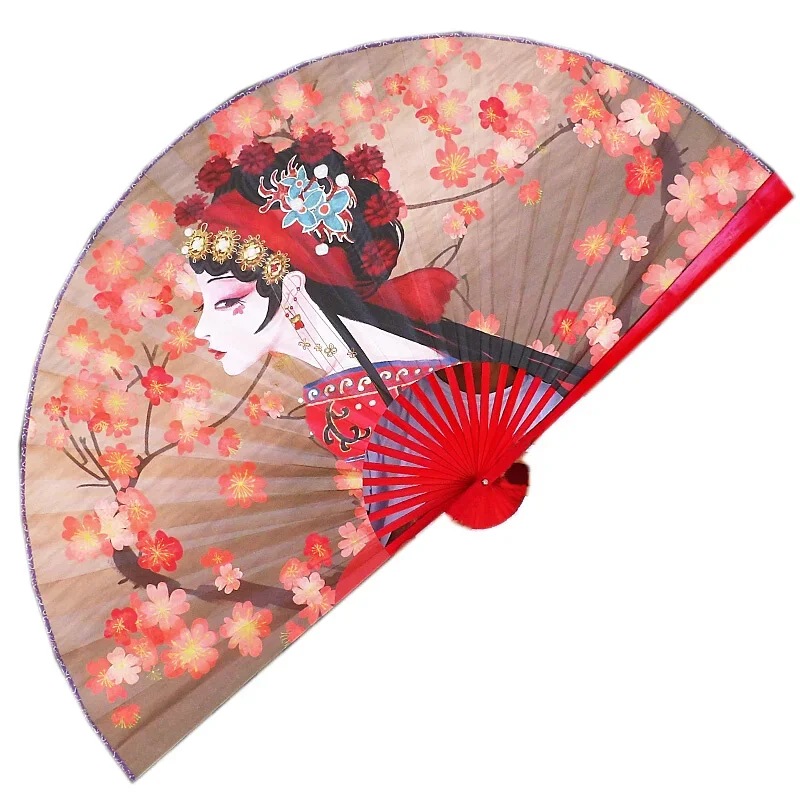 Large Decorative Folding Fan Chinese Classical Peking Opera Prop Fan Wall Mounted Abanico Decorative Background Wall Ventilador