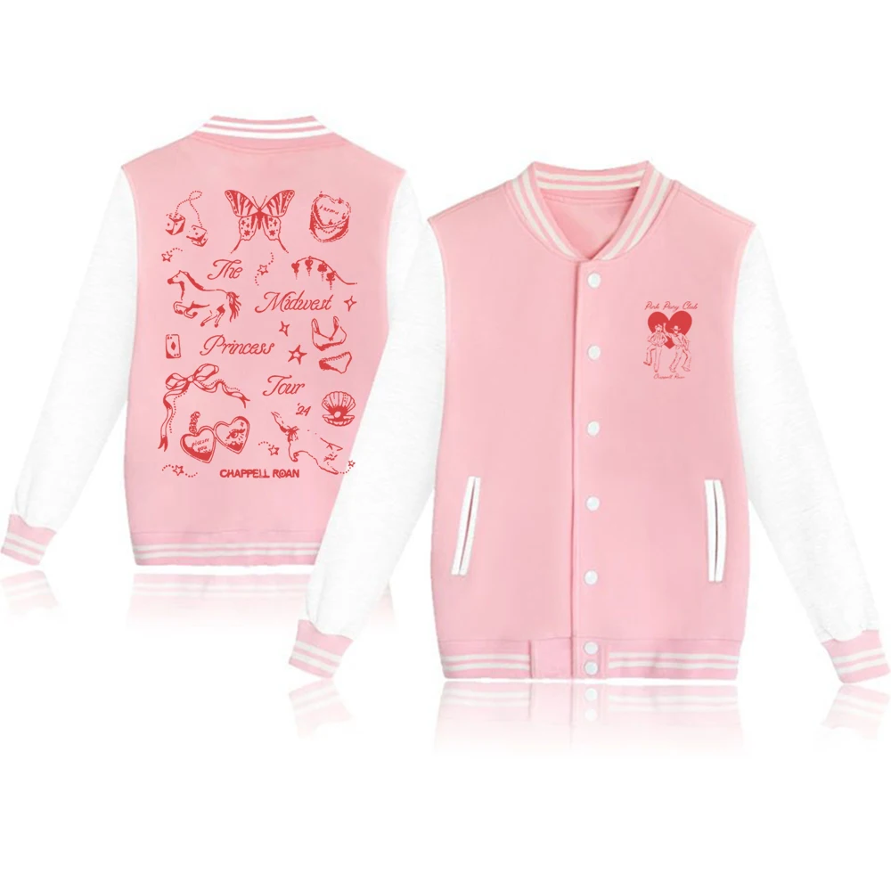 Chappell Roan Pink Pony Club Rise and Fall of a Midwest Princess Baseball Uniform Chappell Roan Jacket Hoodie Sweatshirts