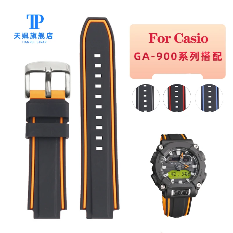 

For Casio GA900 GM2100 GM110 GA2100 GA-2100 Series Modified Sports Silicone Rubber Watch Band Waterproof Strap Bracelet 16mm