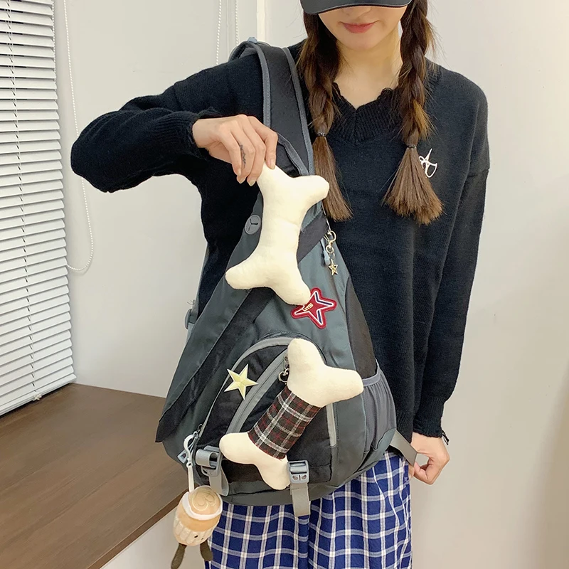 

American Sle Large Capaci Water Drop Crossbody Bag for Women Retro Vintage Harajuku Trendy Single oulder Bag Casual Use