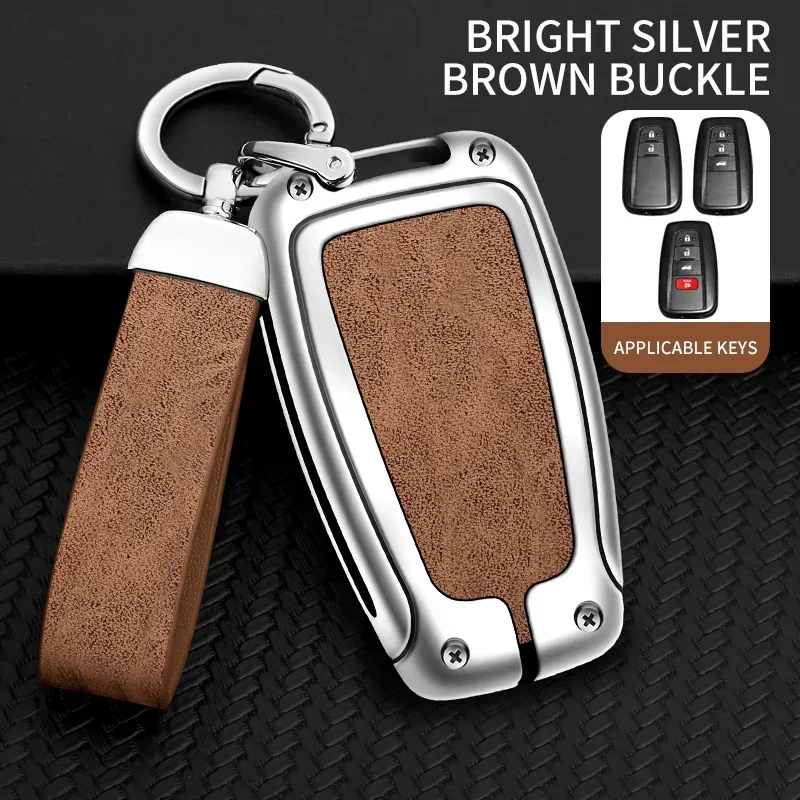 

Zinc Alloy Leather TPU Car Remote Key Bag For Toyota Highlander Camry Corolla RAV4 Prado 2018 2020 2021 2010. 22 Accessories