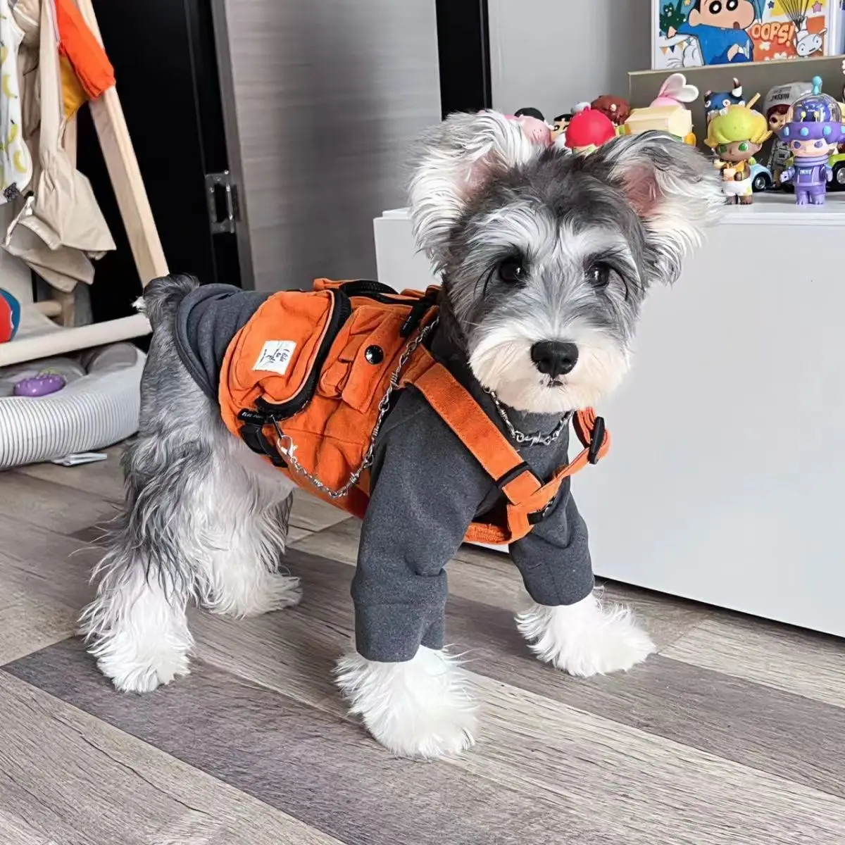 

Autumn Winter Pet Dog Jacket Coat For Small Medium Dogs fashion vest French combat Schnauzer Teddy Pet Vest Clothing S-XXL