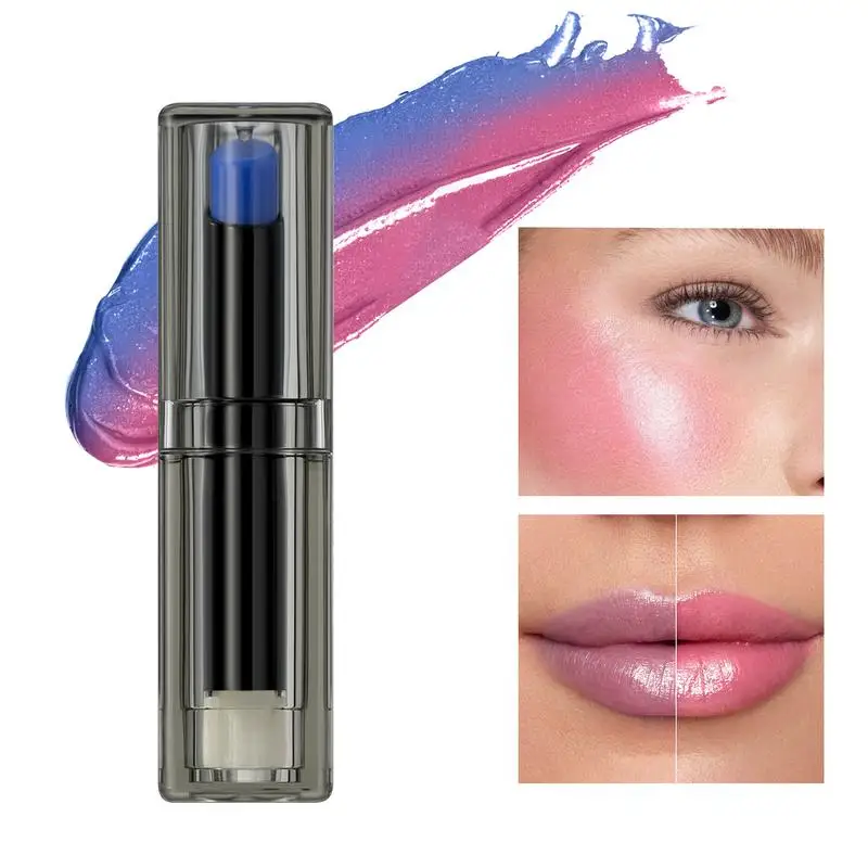 Temperatuur Kleur Veranderende Luie Lippenstift Hydrateert langdurige en niet-plakkerige cup lippenbalsem Blue Shimmer Lipstick PH Lipstick