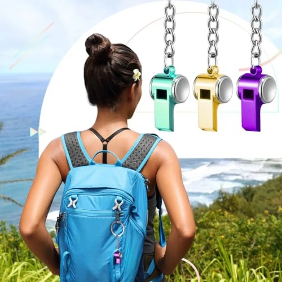 8-delige mult mini stalen fluitjes met sleutelhangers voor coaches cadeau grappige fluitjes bulk schattig luid ideaal voor buitensporten noodgevallen