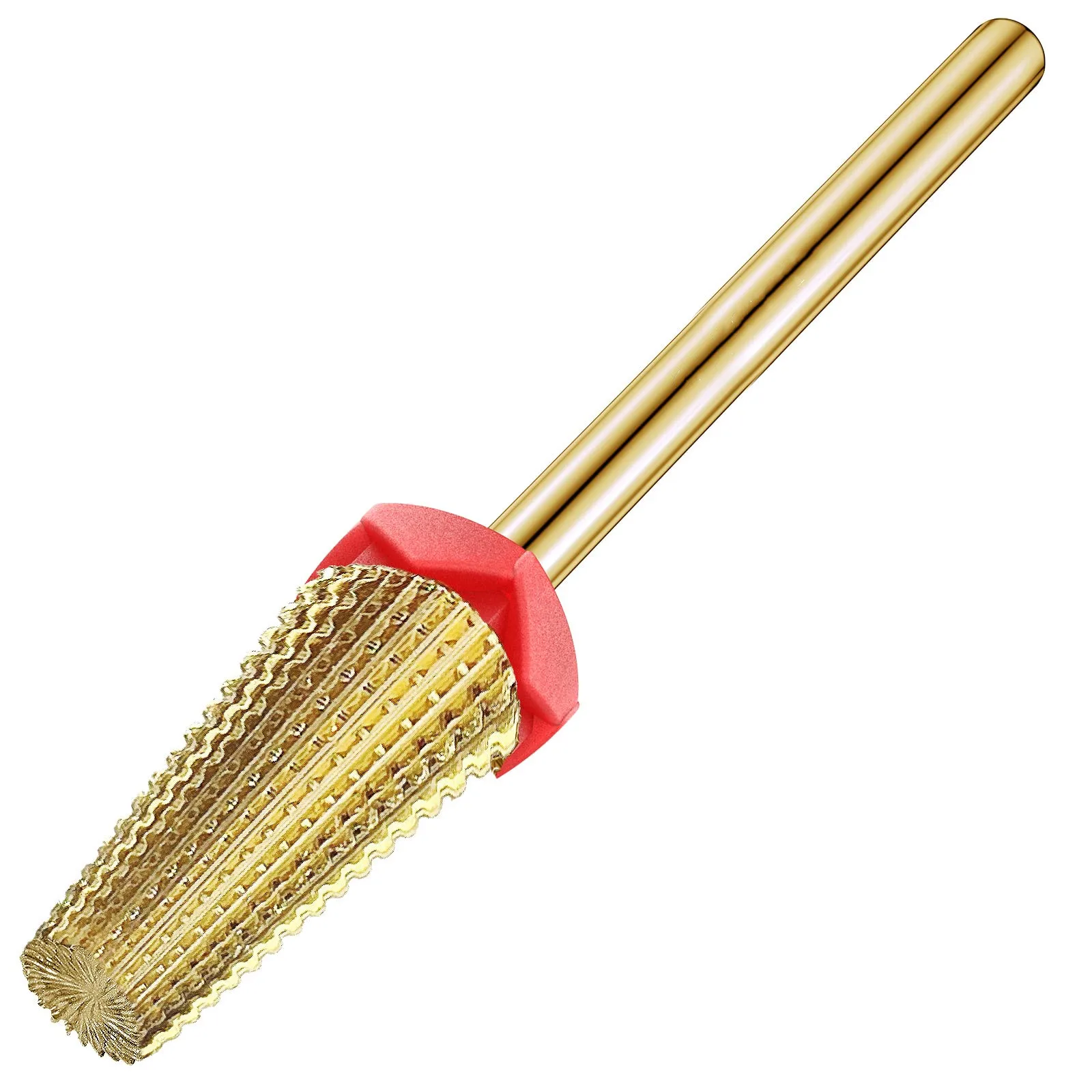 5 In 1 Multi-function Nail Bit Two Way Rotate Straight Cut Tapered Milling Cutter Gold Cuticle Drill Bit for Nail Salon