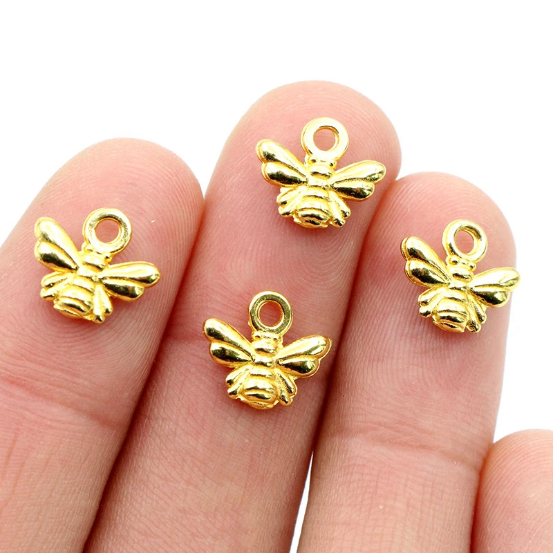 30pcs Charms bee 10x11mm Tibetan Silver Plated Bronze Pendants Antique Jewelry Making DIY Handmade Craft