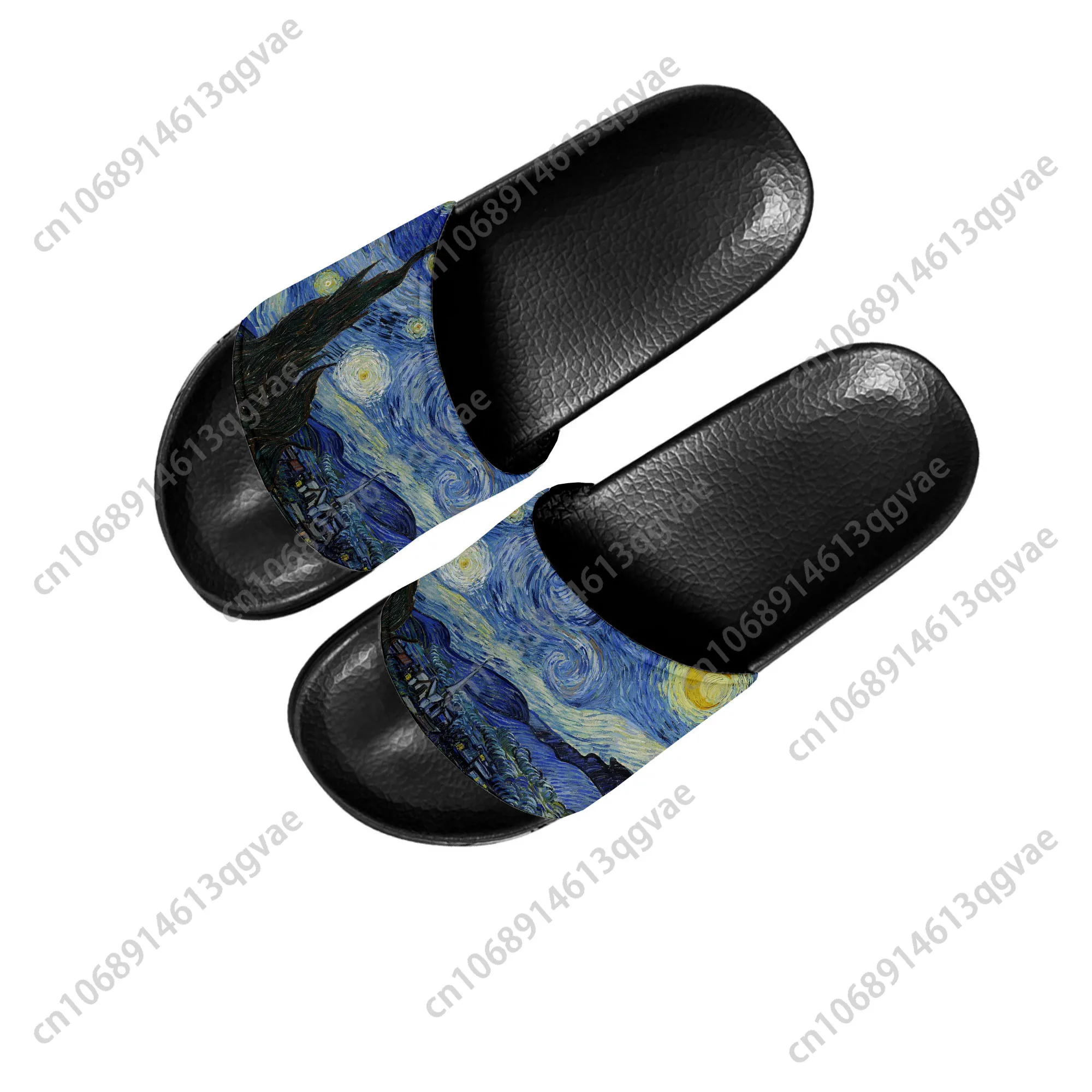 

Van Gogh Oil Paint Starry Night Slippers Home Water Shoes Men Women Teenagers Children Beach Pool Sandals Custom Summer Slipper