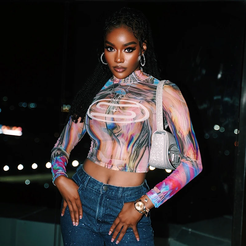 CUTENOVA automne nouveauté imprimé tout à la mode femmes T-Shirt maille coupe ajustée polyvalent à manches courtes haut 2025 Streetwear